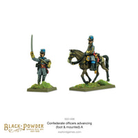 Confederate Officers Advancing (Foot & Mounted) A: Warlord Games Black Powder