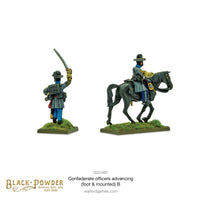 Confederate Officers Advancing (Foot & Mounted) B: WG Black Powder