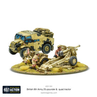 Britain - 8th Army 25-pdr Light Artillery, Quad Tractor & Limber: Warlord Games Bolt Action