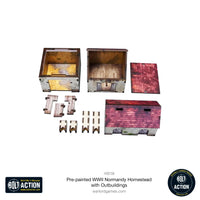 Pre-Painted WWII Normandy Homestead with Outbuildings: Warlord Games Bolt Action