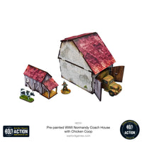 Pre-Painted WWII Normandy Coach House with Chicken Coop: Warlord Games Bolt Action