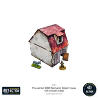 Pre-Painted WWII Normandy Coach House with Chicken Coop: Warlord Games Bolt Action