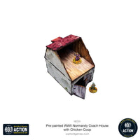 Pre-Painted WWII Normandy Coach House with Chicken Coop: Warlord Games Bolt Action