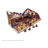 Pre-Painted WW2 Ostfront Stalingrad School Left with Balcony: Warlord Games Terrain