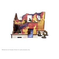 Pre-Painted WW2 Ostfront Stalingrad School Left with Balcony: Warlord Games Terrain