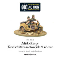 Germany - Afrika Korps Kradschutzen Motorcycle & Sidecar: Warlord Games Bolt Action