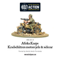Germany - Afrika Korps Kradschutzen Motorcycle & Sidecar: Warlord Games Bolt Action