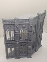 Grim Dark Imperial Terrain, Domina Ferrum Right Wall, Battle Damaged, Gothic Sci-Fi 3D Printed Scenery
