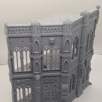 Grim Dark Imperial Terrain, Domina Ferrum Right Wall, Battle Damaged, Gothic Sci-Fi 3D Printed Scenery