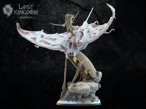 Elnora "Nightwind "Acheron on Undead Bat Ray: Lost Kingdom Miniatures Undead of Misty Island Resin 3D Print