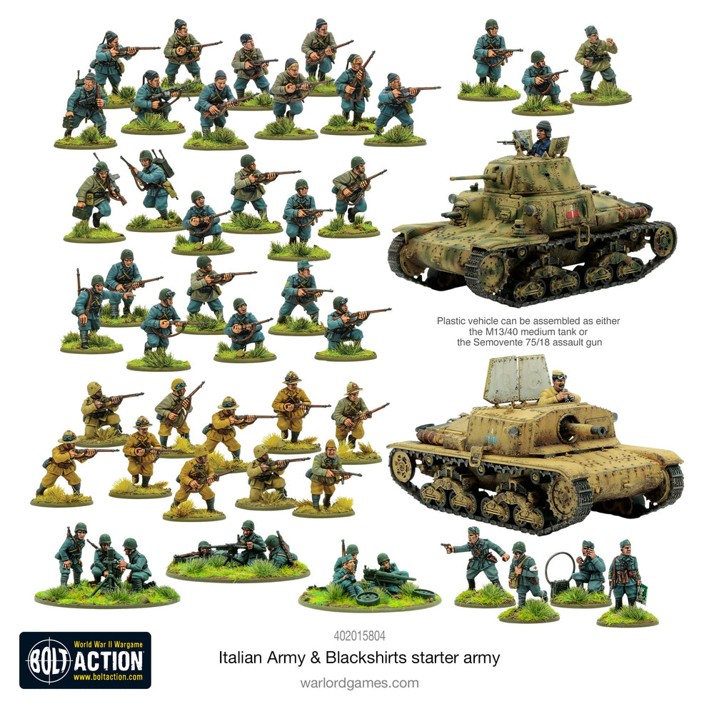 ITALIAN ARMY/BLACKSHIRTS STARTER ARMY Warlord Games Bolt Action