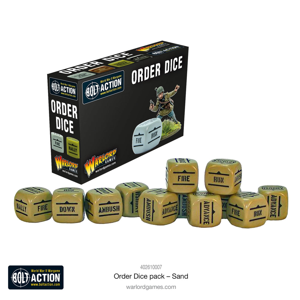 ORDERS DICE PACK - SAND Warlord Games Bolt Action