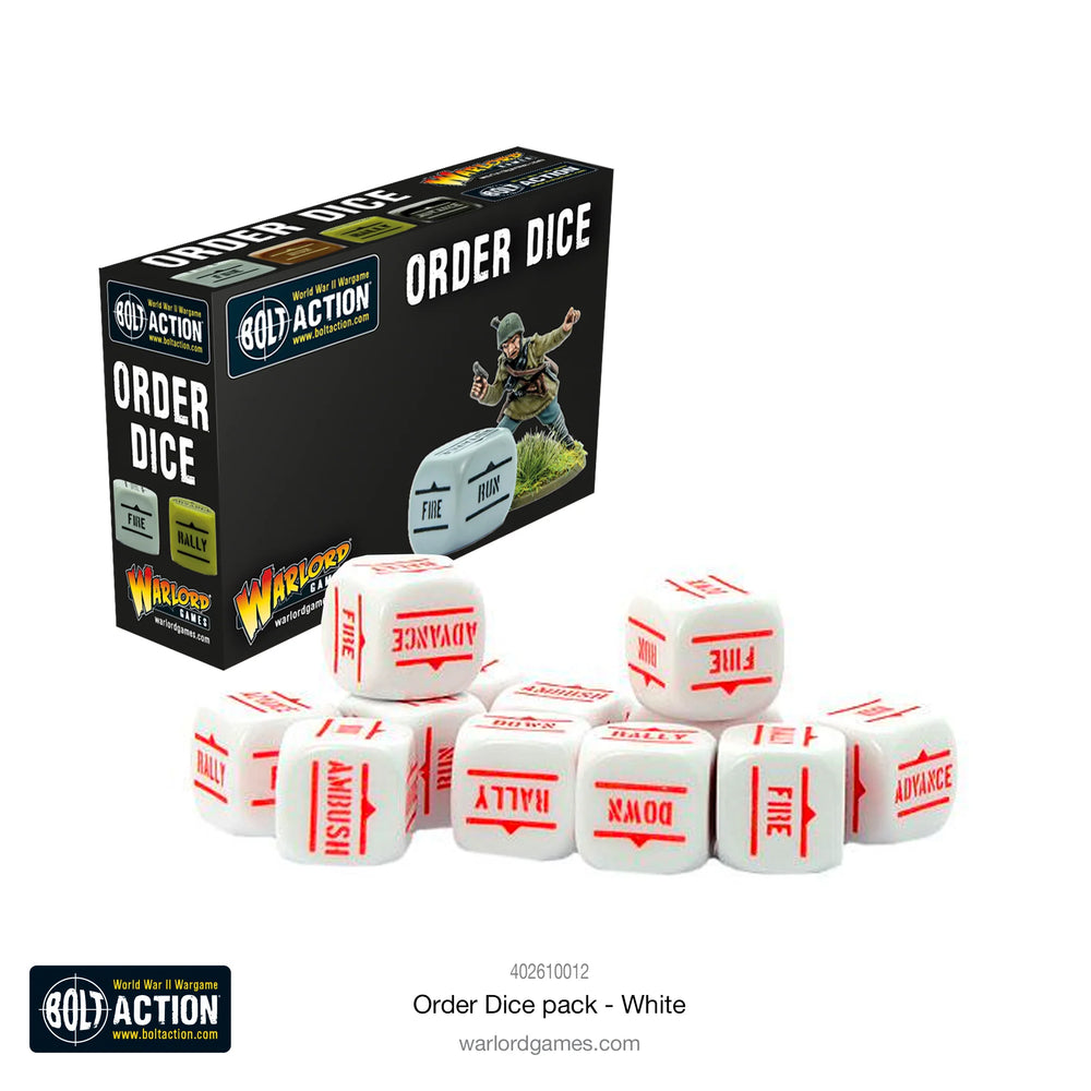 ORDERS DICE PACK - WHITE Warlord Games Bolt Action