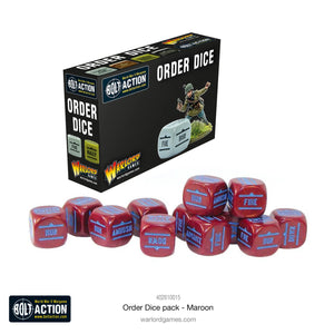 ORDERS DICE PACK - MAROON Warlord Games Bolt Action
