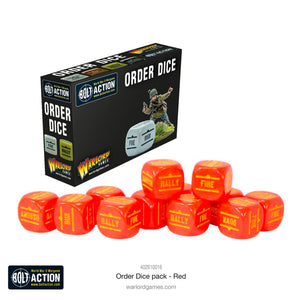 ORDERS DICE PACK - RED Warlord Games Bolt Action