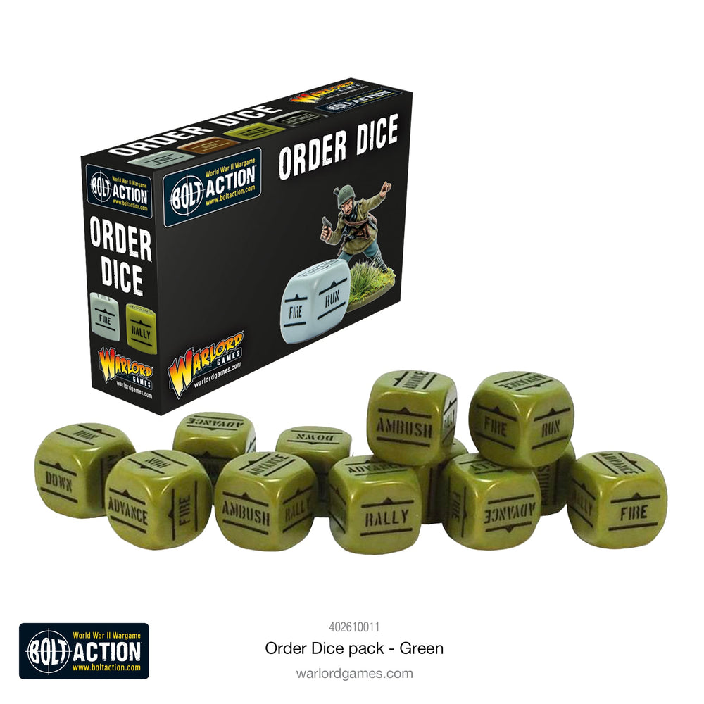 ORDERS DICE PACK - GREEN Warlord Games Bolt Action