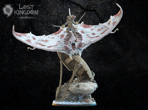 Elnora "Nightwind "Acheron on Undead Bat Ray: Lost Kingdom Miniatures Undead of Misty Island Resin 3D Print