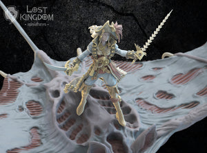 Elnora "Nightwind "Acheron on Undead Bat Ray: Lost Kingdom Miniatures Undead of Misty Island Resin 3D Print