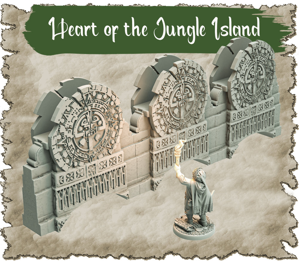 Solid Jungle Wall: Sawant3D Hidden Places: Heart Of The Jungle Island 3D Printed Terrain