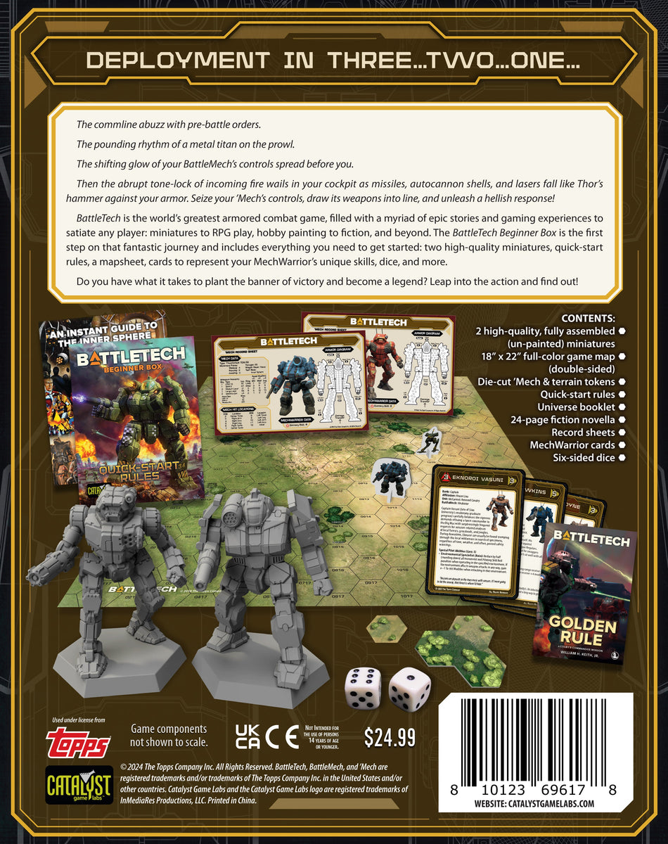 BATTLETECH BEGINNER BOX 40TH ANNIVERSARY Catalyst Games Labs | Tabletop ...