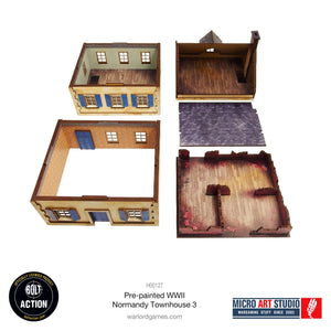 Pre-painted WW2 Normandy Townhouse 3: Warlord Games Bolt Action