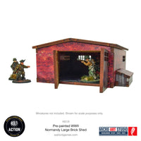 Pre-Painted WW2 Normandy Large Brick Shed: Warlord Games Bolt Action
