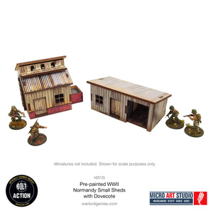 Pre-Painted WW2 Normandy Small Sheds with Dovecote: Warlord Games Bolt Action