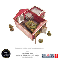 Pre-Painted WW2 Normandy Garage with Petrol Station: Warlord Games Bolt Action
