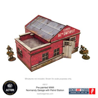 Pre-Painted WW2 Normandy Garage with Petrol Station: Warlord Games Bolt Action
