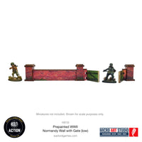 Pre-Painted WWII Normandy Wall with Gate (Low): Warlord Games Bolt Action
