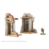 Pair of Destroyed Building Ends: Warlord Games Terrain
