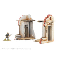 Pair of Destroyed Building Ends: Warlord Games Terrain
