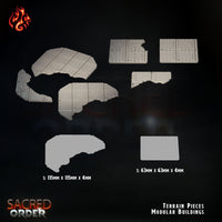 Modular Chapel Ruins: Crippled God Foundry Grim Dark Future Terrain 3D Resin Print
