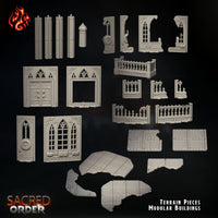 Modular Chapel Ruins: Crippled God Foundry Grim Dark Future Terrain 3D Resin Print