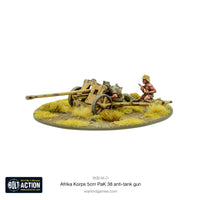 GERMANY: AFRIKA KORPS 5CM PAK38 ANTI-TANK GUN Warlord Games Bolt Action
