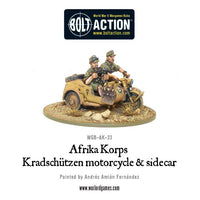 Germany - Afrika Korps Kradschutzen Motorcycle & Sidecar: Warlord Games Bolt Action