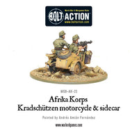 Germany - Afrika Korps Kradschutzen Motorcycle & Sidecar: Warlord Games Bolt Action
