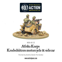 Germany - Afrika Korps Kradschutzen Motorcycle & Sidecar: Warlord Games Bolt Action