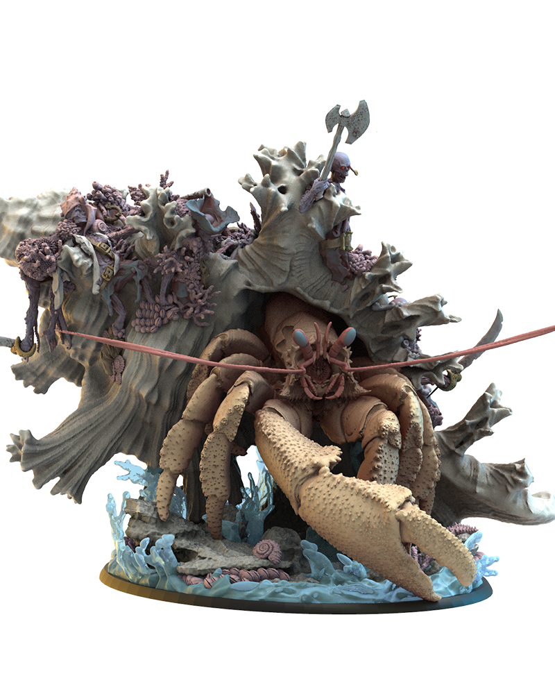 Corpse Hermit Crab Undead of Misty Island  by Lost Kingdom Miniatures;  Resin 3D Print