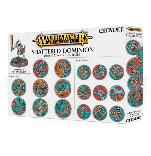 SHATTERED DOMINION: 25 & 32MM ROUND BASES GW Warhammer Age of Sigmar