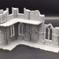 Small Tournament Right Corner Ruins: Domina Ferrum Grim Dark Imperial 3D Printed Terrain