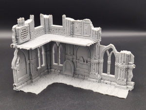 Small Tournament Right Corner Ruins: Domina Ferrum Grim Dark Imperial 3D Printed Terrain