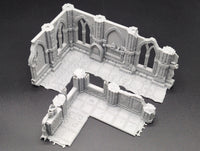 Small Tournament Right Corner Ruins: Domina Ferrum Grim Dark Imperial 3D Printed Terrain
