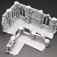 Small Tournament Right Corner Ruins: Domina Ferrum Grim Dark Imperial 3D Printed Terrain