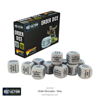 ORDERS DICE PACK - GREY Warlord Games Bolt Action