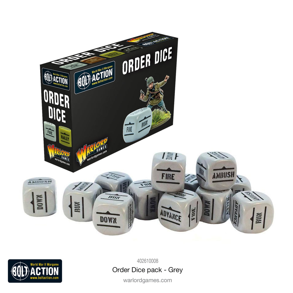 BOLT ACTION: ORDERS DICE PACK - GREY Warlord Games Bolt Action