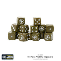 ALLIED STAR D6 DICE (16) Warlord Games Bolt Action