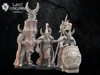 Night Elves- Hisui Guard Command Group by Lost Kingdom Miniatures;  Resin 3D Print
