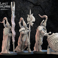 Night Elves- Hisui Guard Command Group by Lost Kingdom Miniatures;  Resin 3D Print