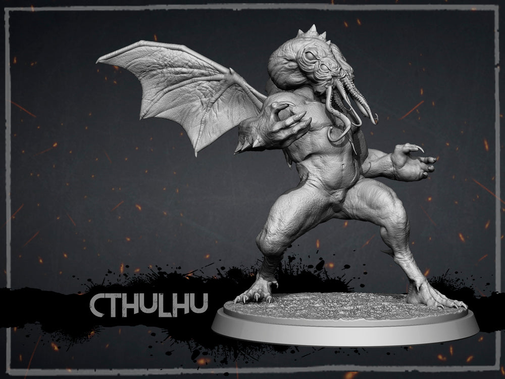 75MM Dark Fantasy Creatures: Cthulu;  Resin 3D Print